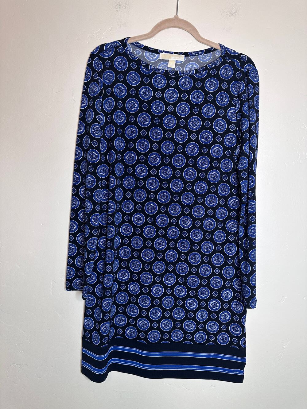 MICHAEL Michael Kors Stretch Knit Sheath Long Sleeve Dress Large